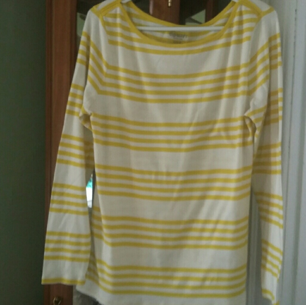 Old Navy Yellow and White Stripe Sweater
